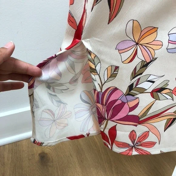 Tolani Satin Midi Sundress Womens Medium Tropical Floral Summer Going Out - Picture 7 of 14